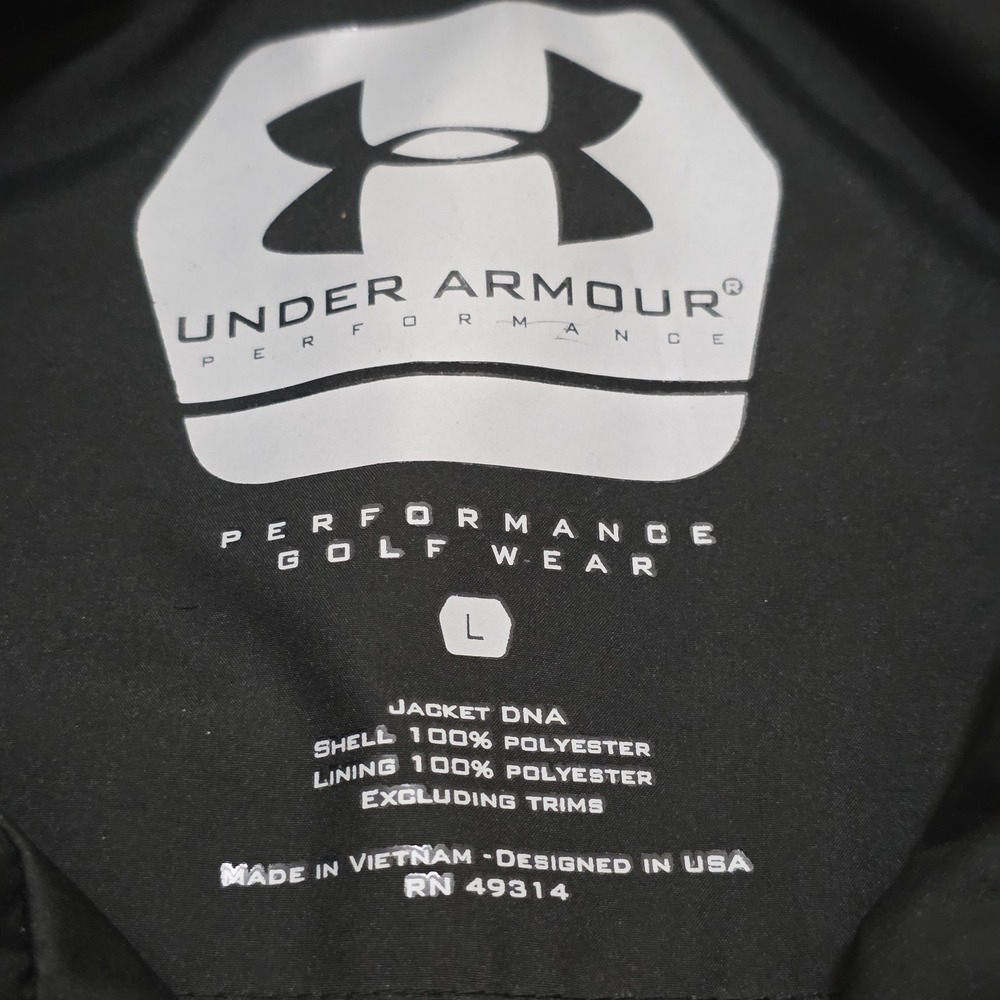 Under Armour Men's Sz Large Performance Golf Jacket DNA Windbreaker Rain Reflect - Picture 2 of 15